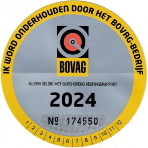 Sticker Onderhoudsbeurt Bovag 2024